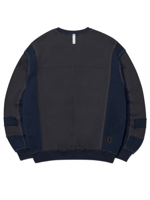 【NOMANUAL】RAW EDGE C.B SWEATSHIRTS / 【ノーマニュアル】ロゴプリント長袖スウェットシャツ