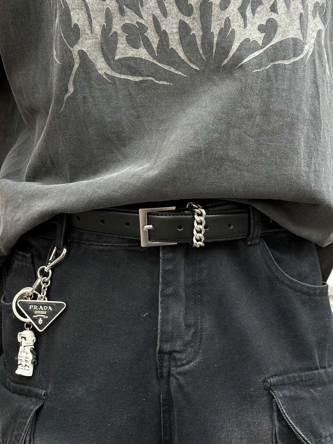 受注制【Chikashitsu +】real leather chain belt