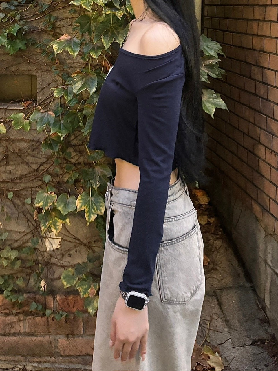 受注制【oaks】number 3 cropped long sleeve (2color)