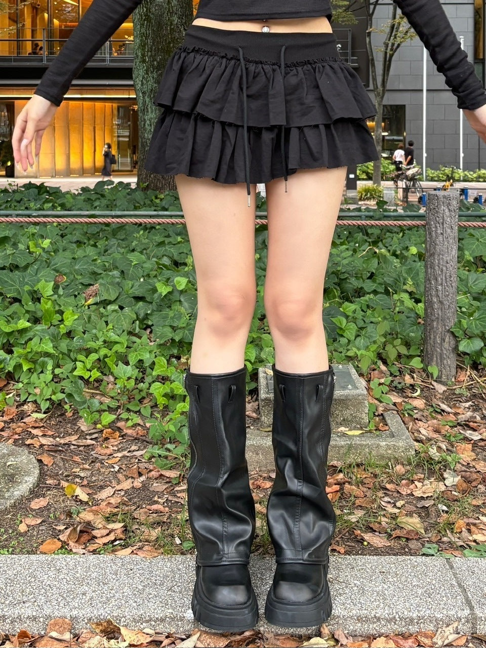 受注制【oaks】sweat frill mini skirt (3color) / 【オークス】スウェットフリルミニスカート