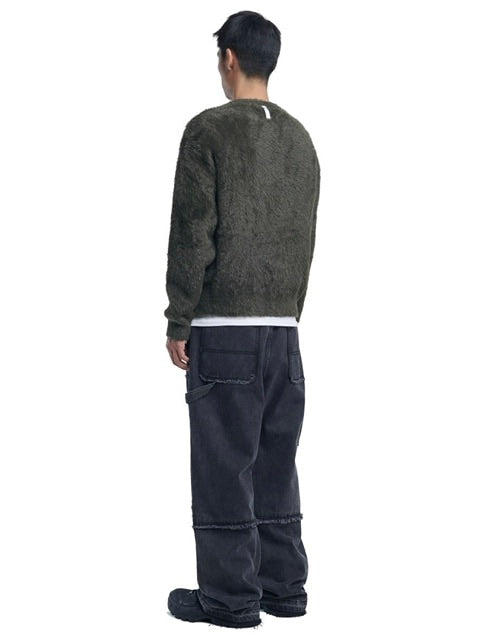 【NOMANUAL】CROPPED HAIRY KNIT 2 / 【ノーマニュアル】クロップドヘアリー長袖ニット