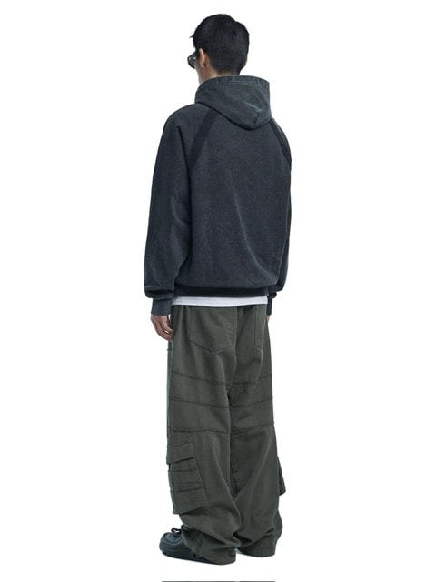 【NOMANUAL】R.S RAW EDGE HOODIE / 【ノーマニュアル】ローエッジ長袖パーカー