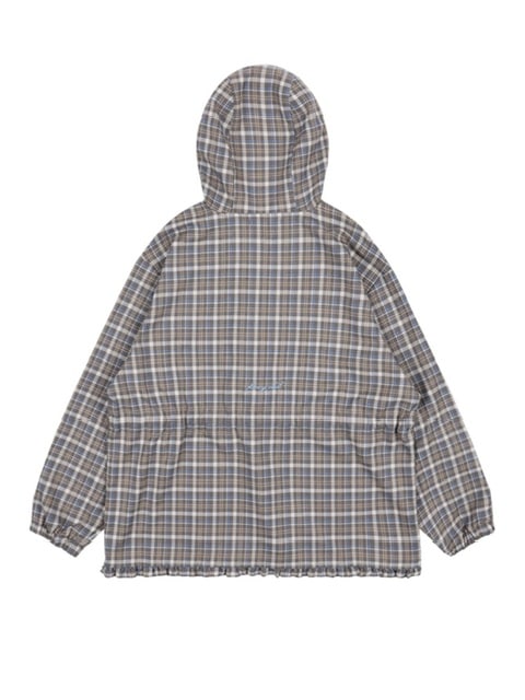 【FANCY CLUB】FRILL CHECK HOOD JACKET