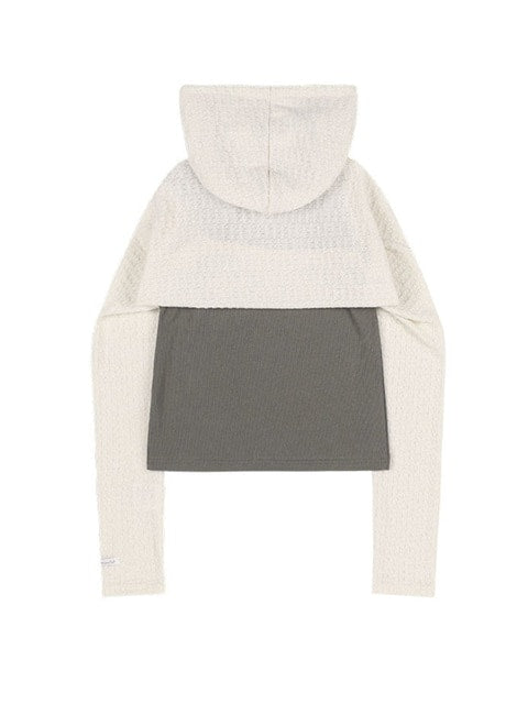 【FANCY CLUB】KNITTED HOOD BOLERO SET UP / 【ファンシークラブ】タンクトップ長袖ニットボレロセットアップ