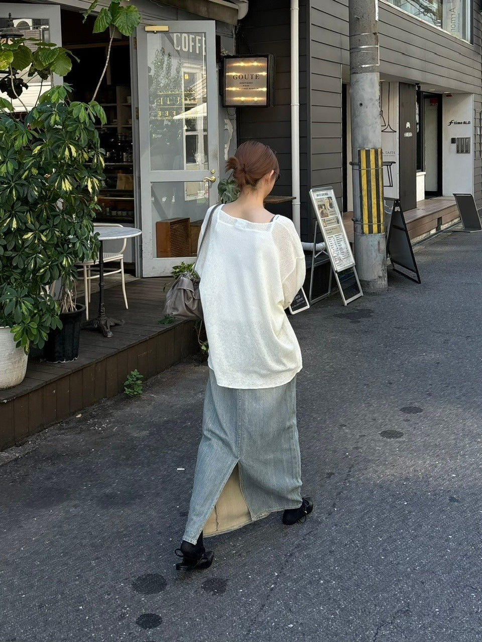 受注制【Chikashitsu +】wide neck light knit (4color)