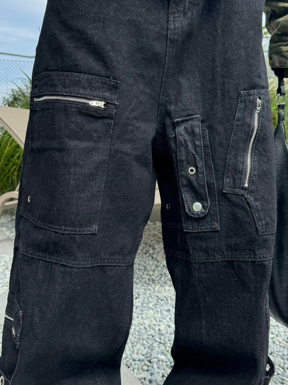 受注制【Chikashitsu +】steel ring denim cargo pants