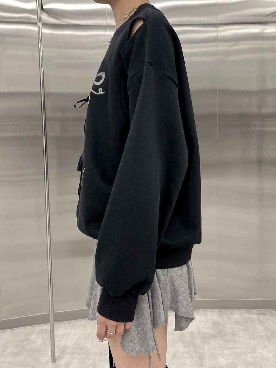 受注制【nmtc +】ribbon design sweat shirts (2color) / 【エヌエムティーシープラス】リボンデザイン長袖スウェット