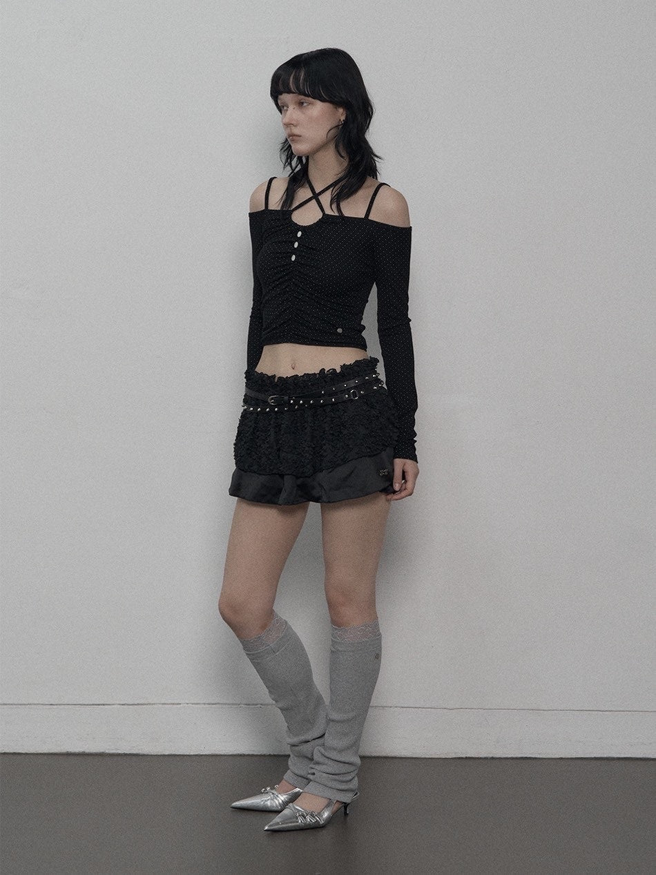 【SETUP-EXE】DOT OFF-SHOULDER TOP