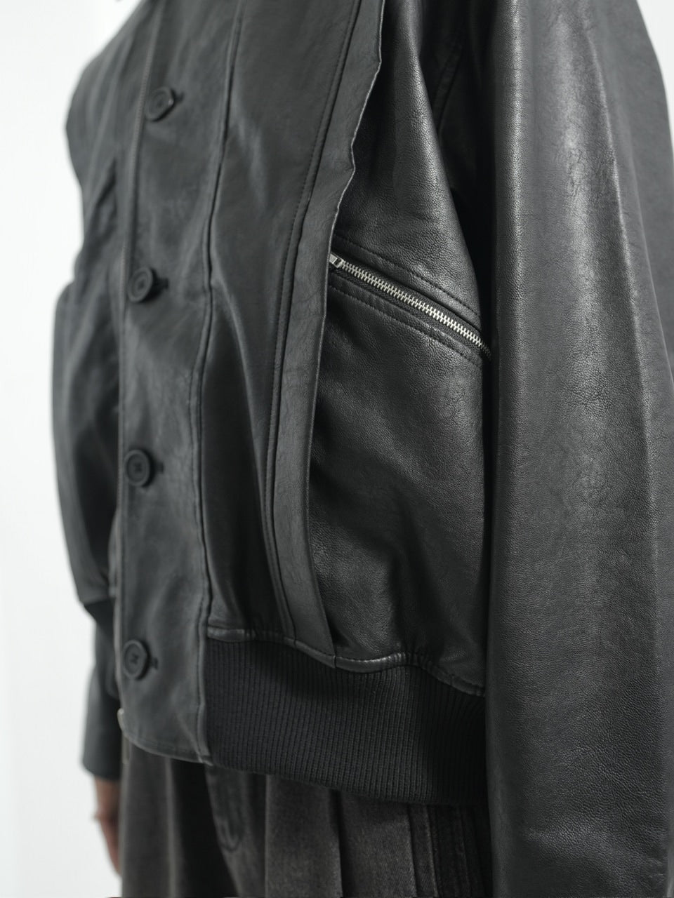 【CS】multi vegan leather blouson (black)