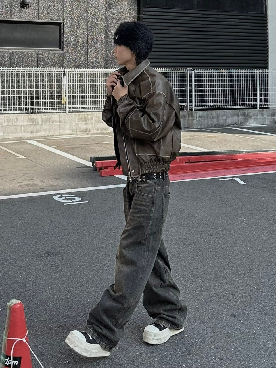 大阪店WEB限定受注制【Chikashitsu +】vintage wash wide denim pants (brown)