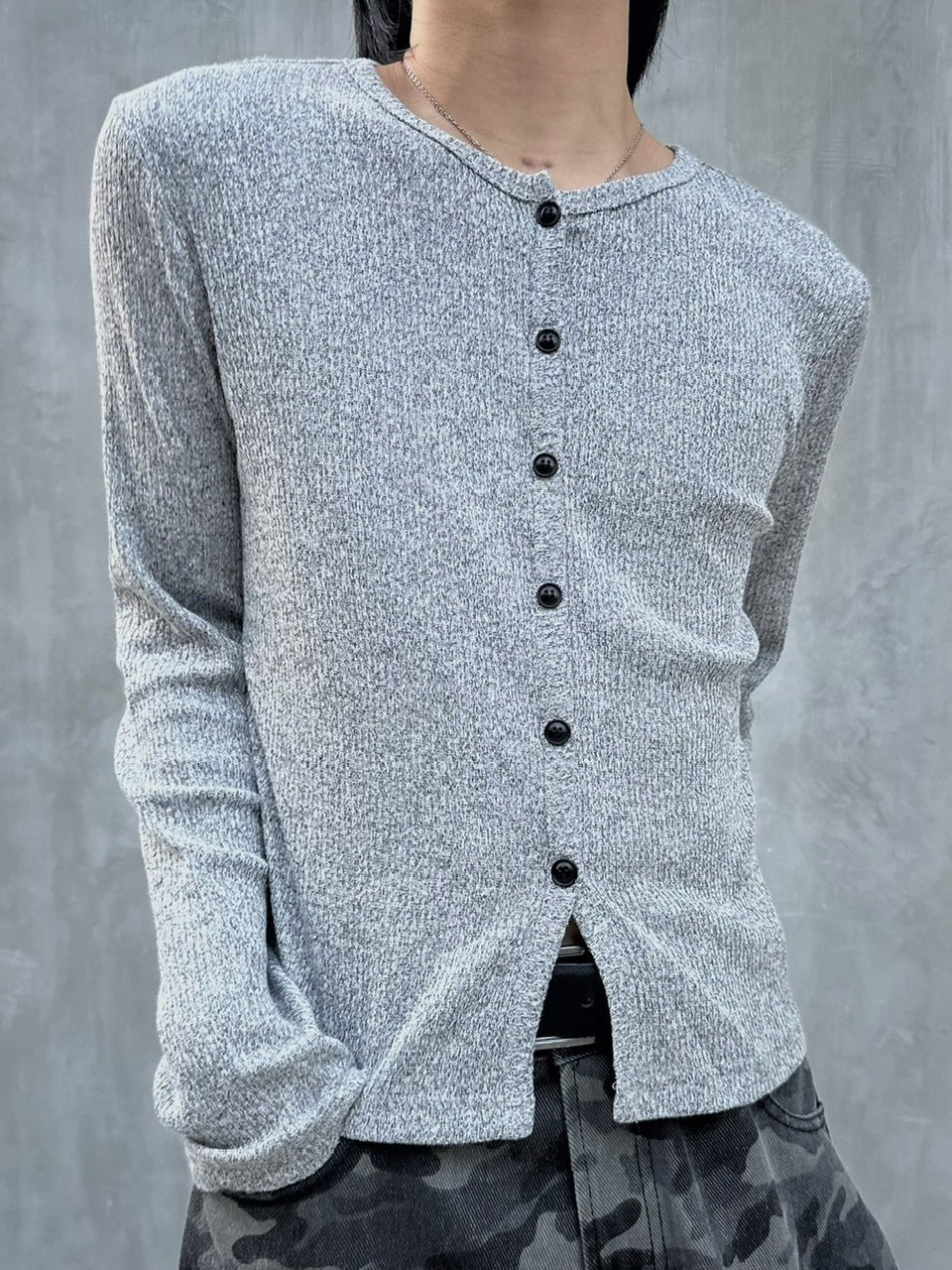 国際配送【LUV CODE】rib knit cardigan