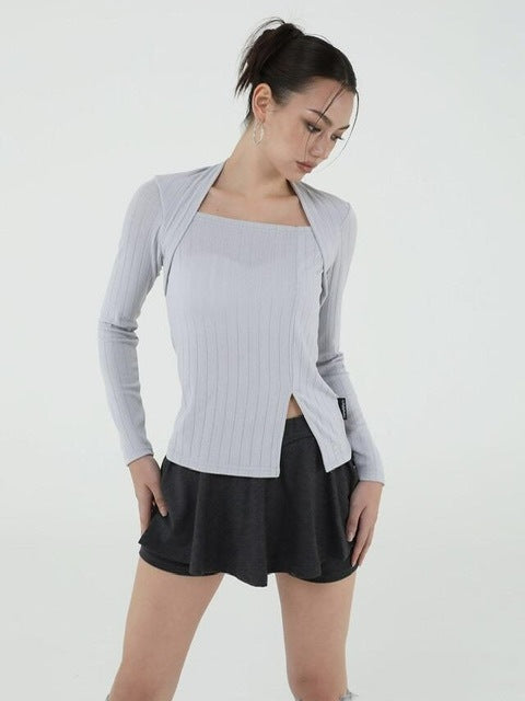 【Uglyshadow】US BOLERO SLIT TOP / 【アグリーシャドウ】スリッド長袖ボレロ