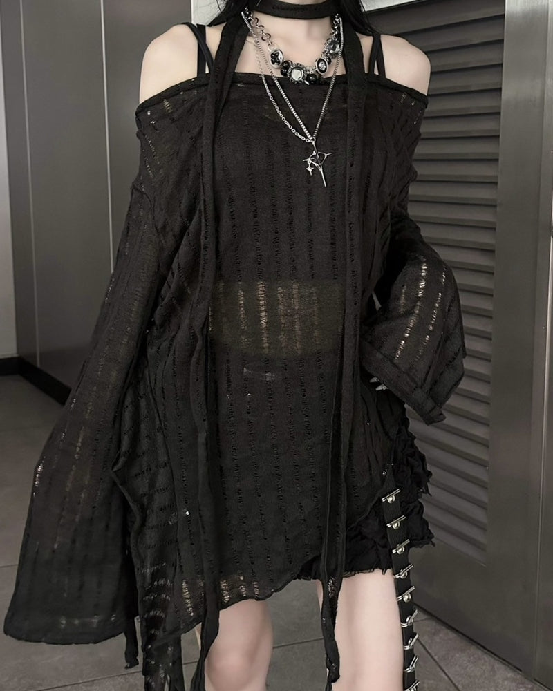 受注制【Never mind the XU】asymmetry drape tops (2color)