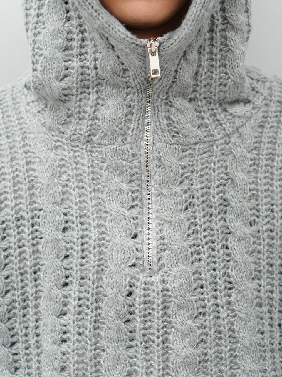 東京店WEB限定受注制【Chikashitsu +】balaclava half zip knit hoodie (3color)