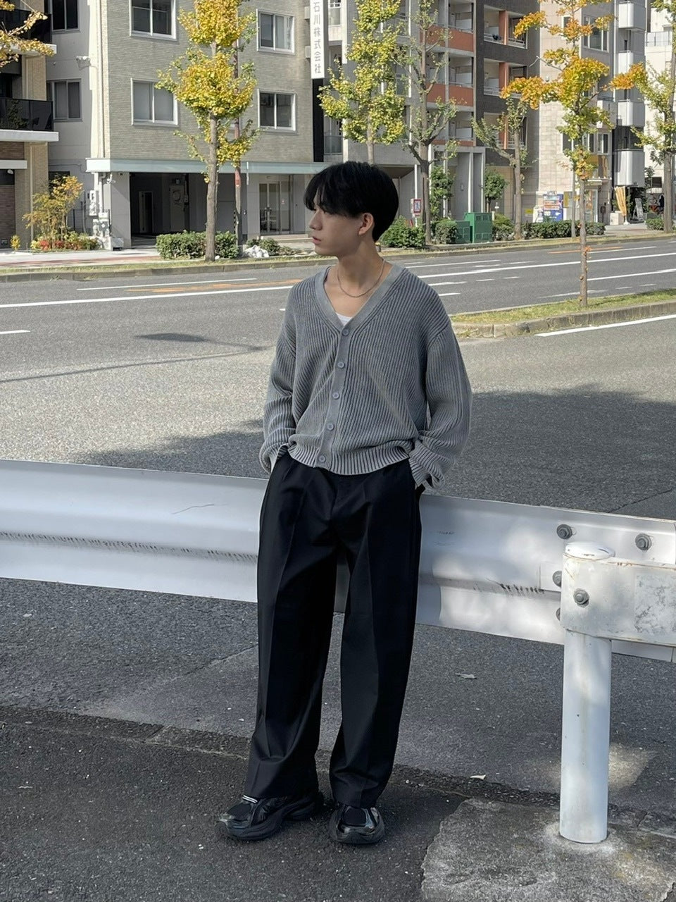 【Chikashitsu +】dirty wash cotton cardigan (3color) / 【チカシツプラス】ダーティウォッシングコットンクロップカーディガン