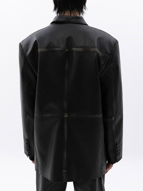 【ESC STUDIO】washing leather 4 buttons blazer