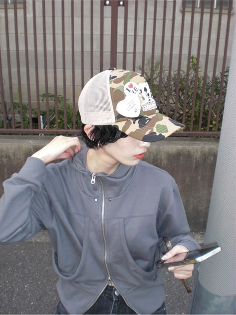 受注制【oaks】design double zip up hoodie (2color)