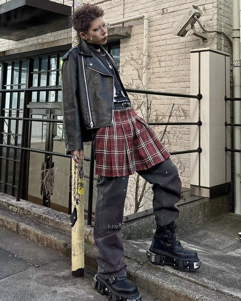 受注制【Never mind the XU】washed leather jacket