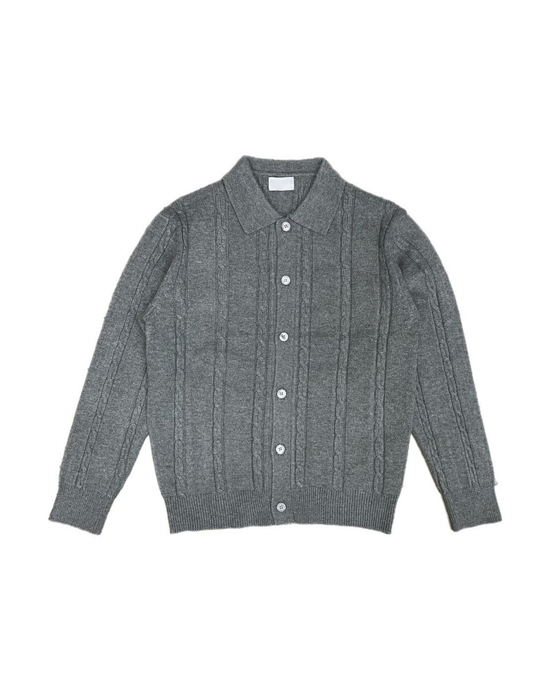 受注制【Chikashitsu +】cable lib knit cardigan (3color)