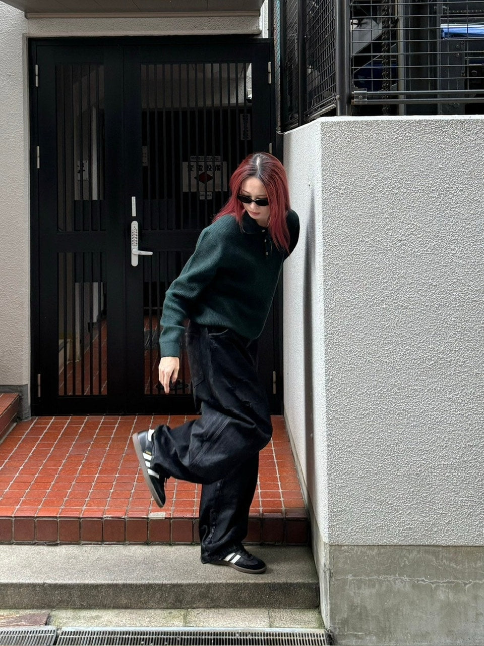 受注制【Chikashitsu +】wool touch lib knit polo (4color) / 【チカシツプラス】ウールタッチリブ長袖ニット