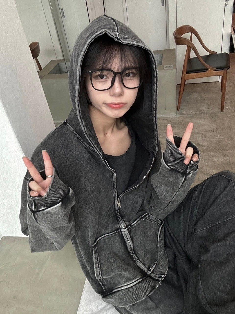 国際配送【LUV CODE】pigment zip up hoodie – PRESSING WEB SHOP