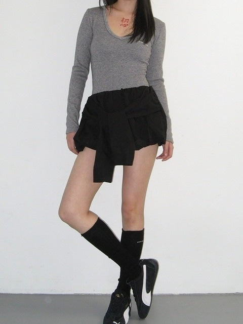 【CRANK】SLEEVE TIED BALLOON SKIRT