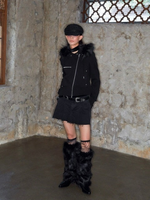 12/20 20:00発売【NOT KNOWING】RIDER FUR HOOD ZIP UP /【ノットノーイング】ライダーファーフードジップアップスウェット