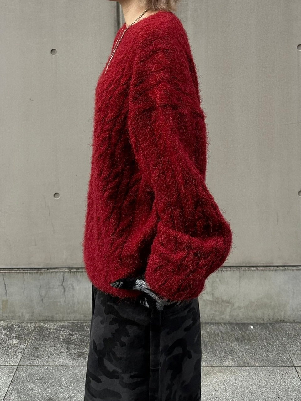 受注制【Chikashitsu +】angora like cable knit (3color)