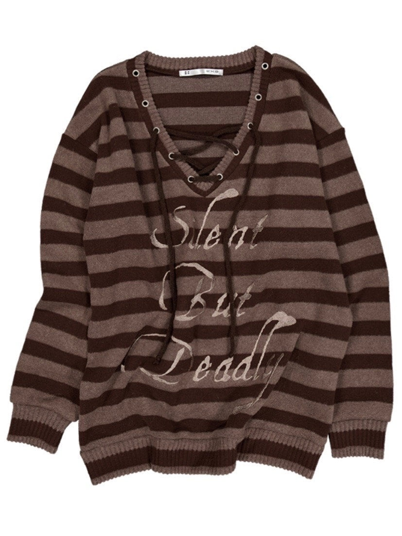 【SETUP-EXE】STRIPE V-NECK MTM / 【セットアップエグゼ】ストライプボーダーVネック長袖ニット