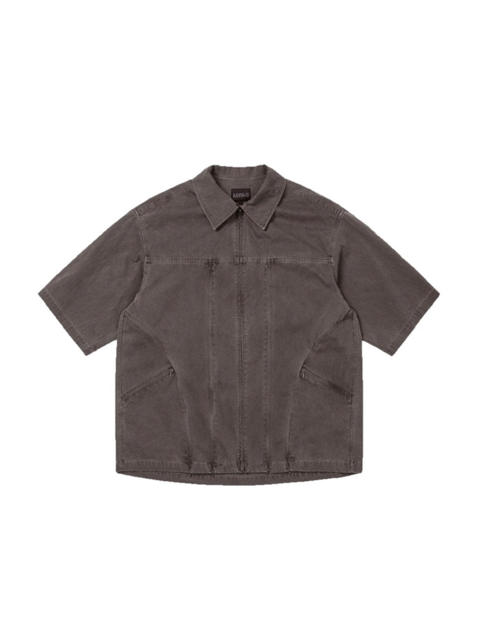 【AJOBYAJO】Paneled Zip-Up Shirt