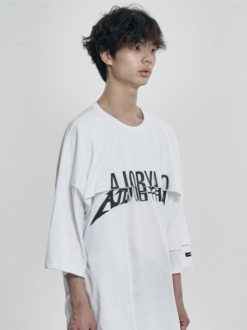 【AJOBYAJO】Tri Logo Mixed T-Shirt