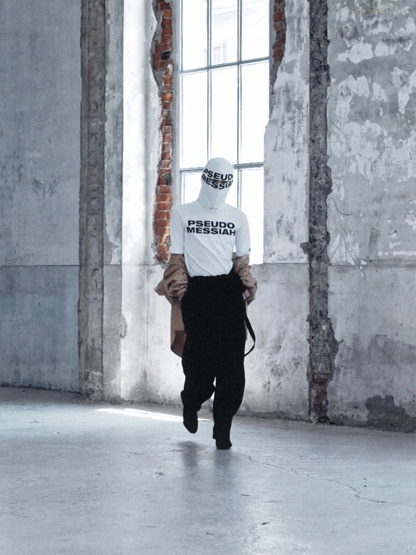 【AJOBYAJO】Wool Blend Asymmetrical Long Skirt Pants