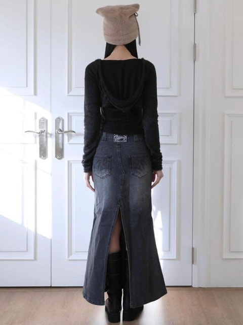 【Uglyshadow】ANGORA HOODIE TANK TOP / 【アグリーシャドウ】アンゴラフードタンクトップ長袖カーディガン