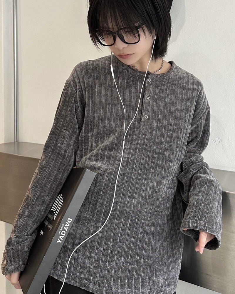 【LUV CODE】henry neck velours top (3color)