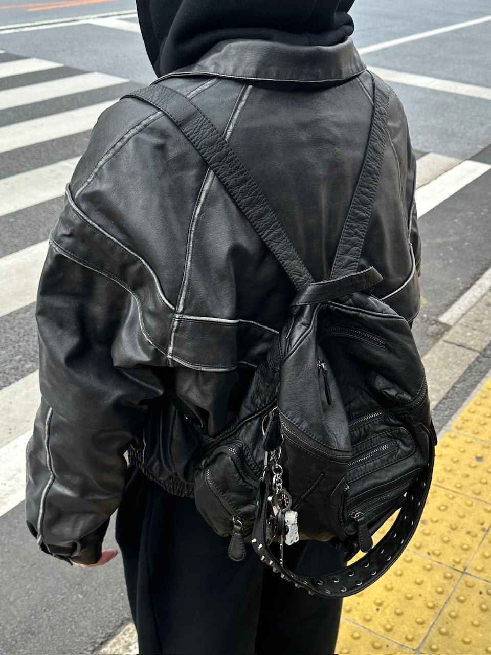 大阪店WEB限定受注制【Chikashitsu +】leather studs backpack