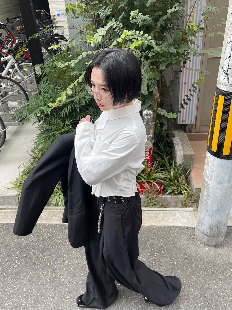 受注制【oaks】cropped pintuck pocket shirt (3color)