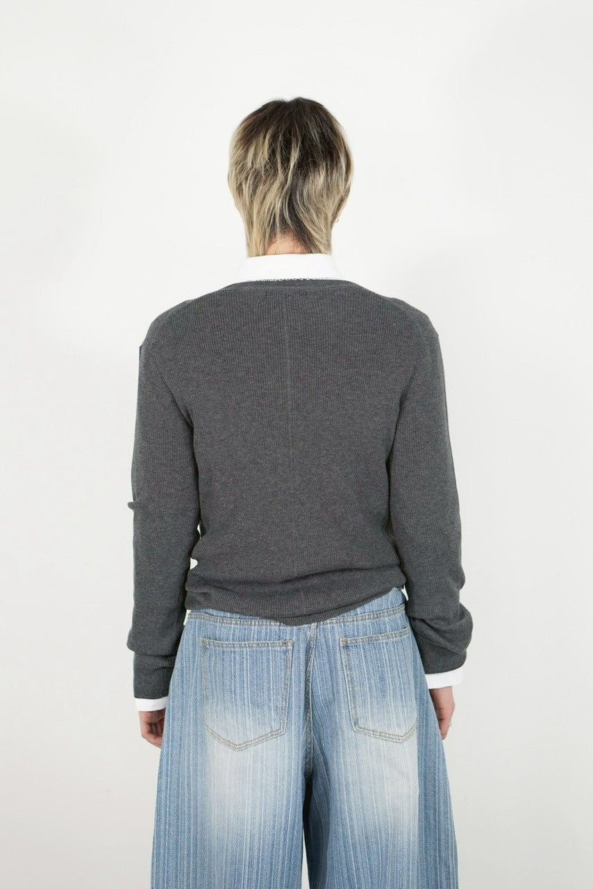 【Chikashitsu +】henry neck long sleeve knit (4color)