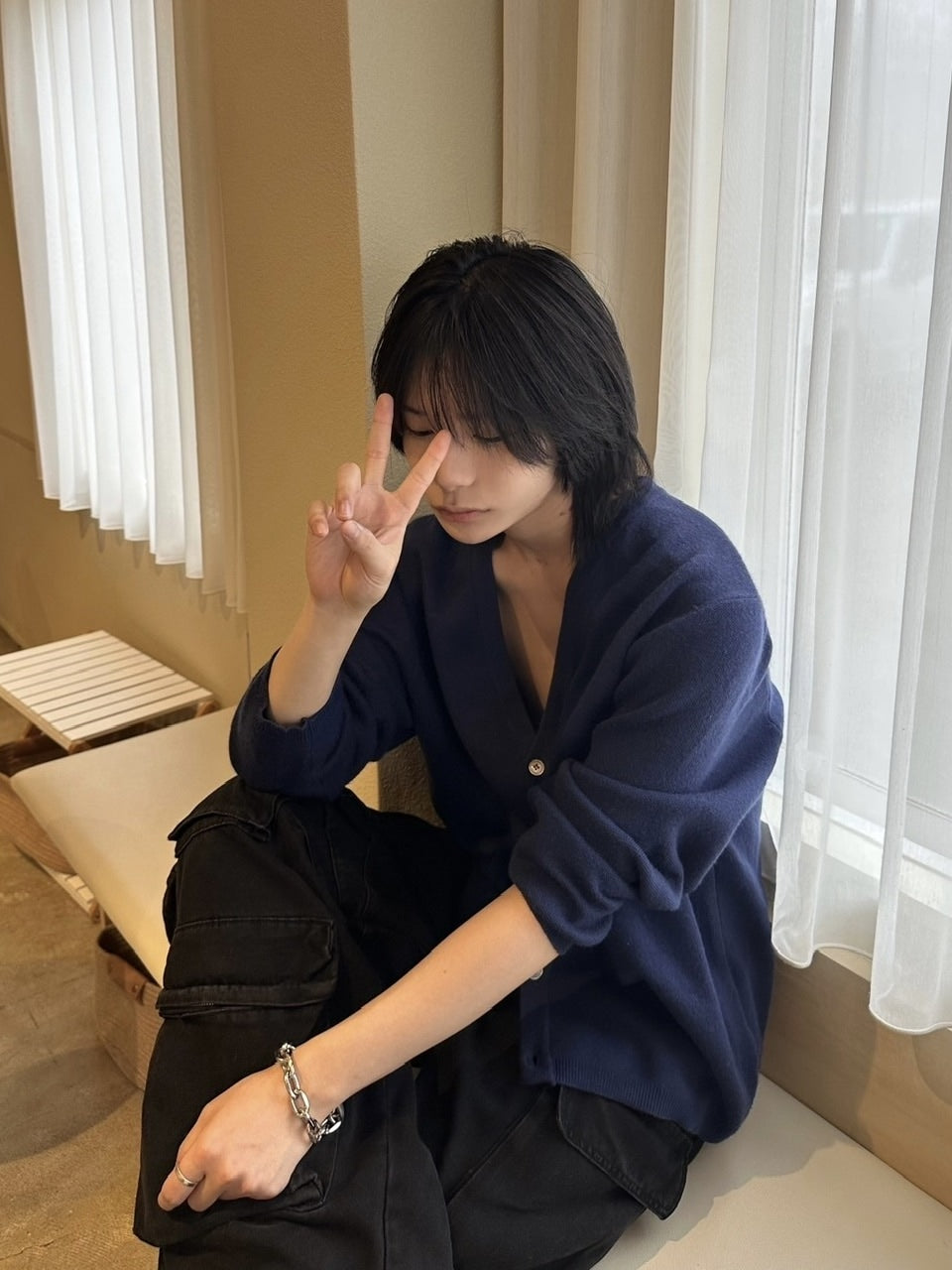 【LUV CODE】simple knit cardigan (4color)