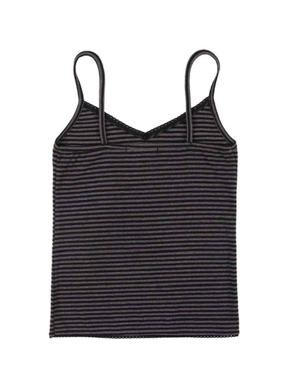 【FANCY CLUB】LACE STRIPE BASIC SLEEVELESS