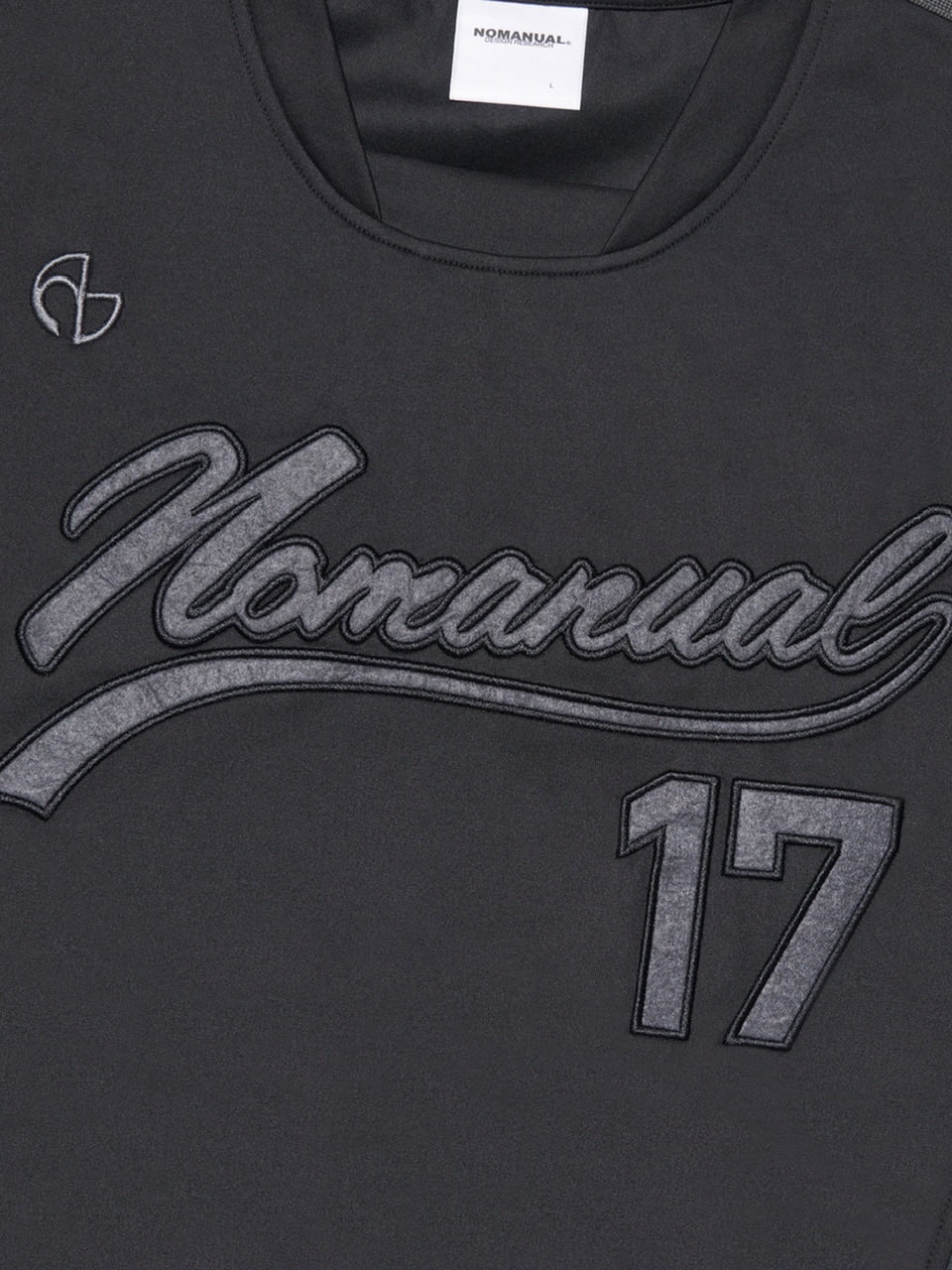 【NOMANUAL】SWEEP BASEBALL JERSEY / 【ノーマニュアル】ベースボールジャージロゴ半袖Tシャツ