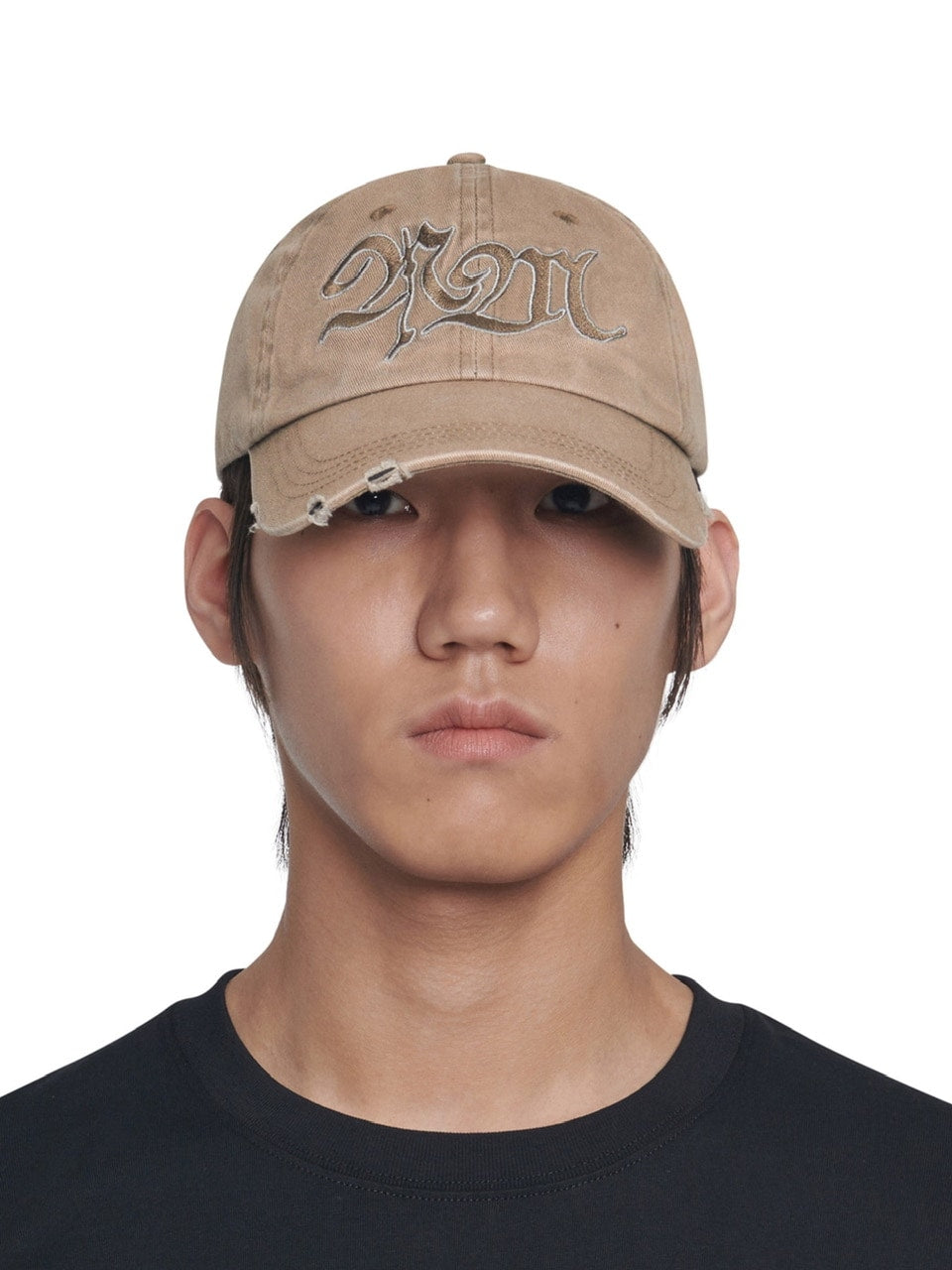【NOMANUAL】BLEACHED NM LOGO BALL CAP