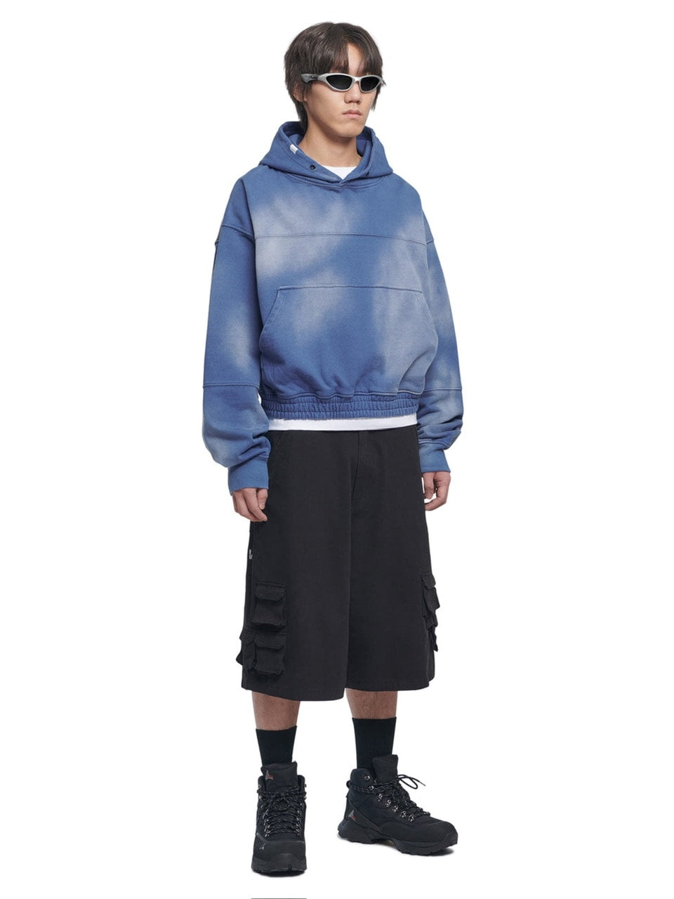 【NOMANUAL】STAIN WASHED HOODIE / 【ノーマニュアル】ステインウォッシュド長袖パーカー