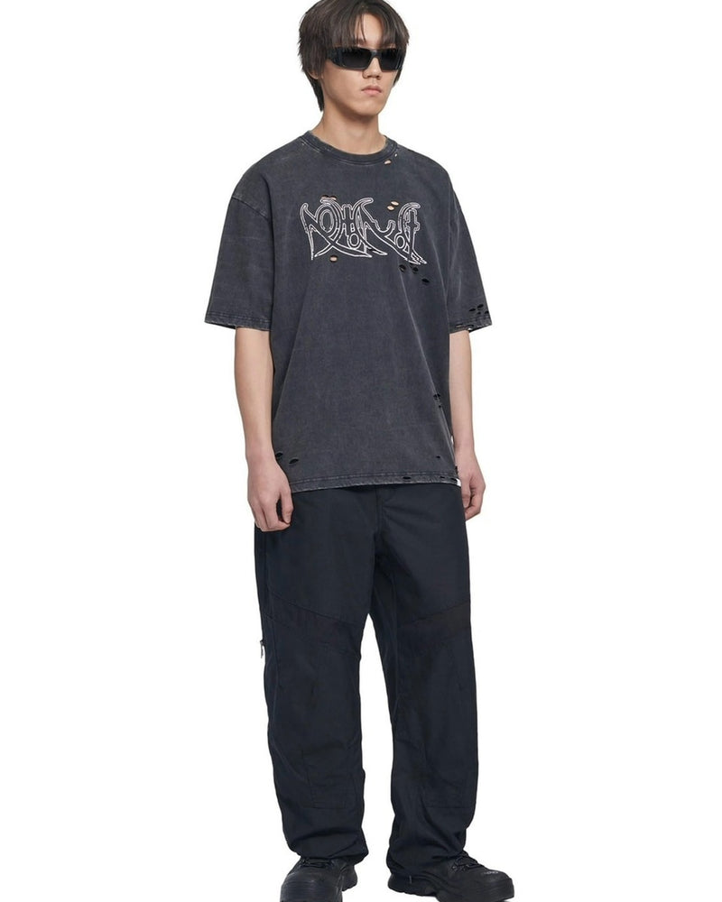 【NOMANUAL】ECDYSIS DAMAGED T-SHIRT