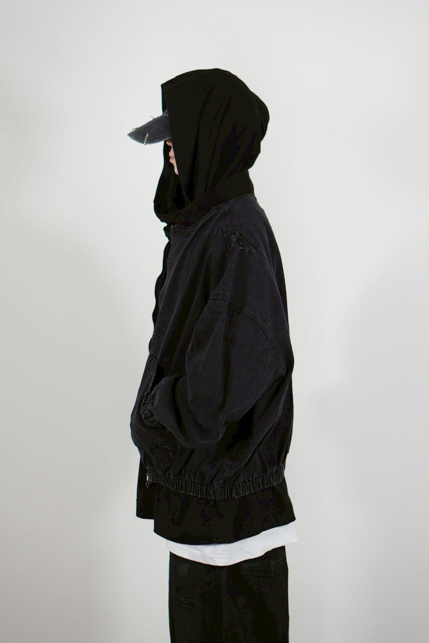 【Chikashitsu +】denim flight bomber jacket (2color)