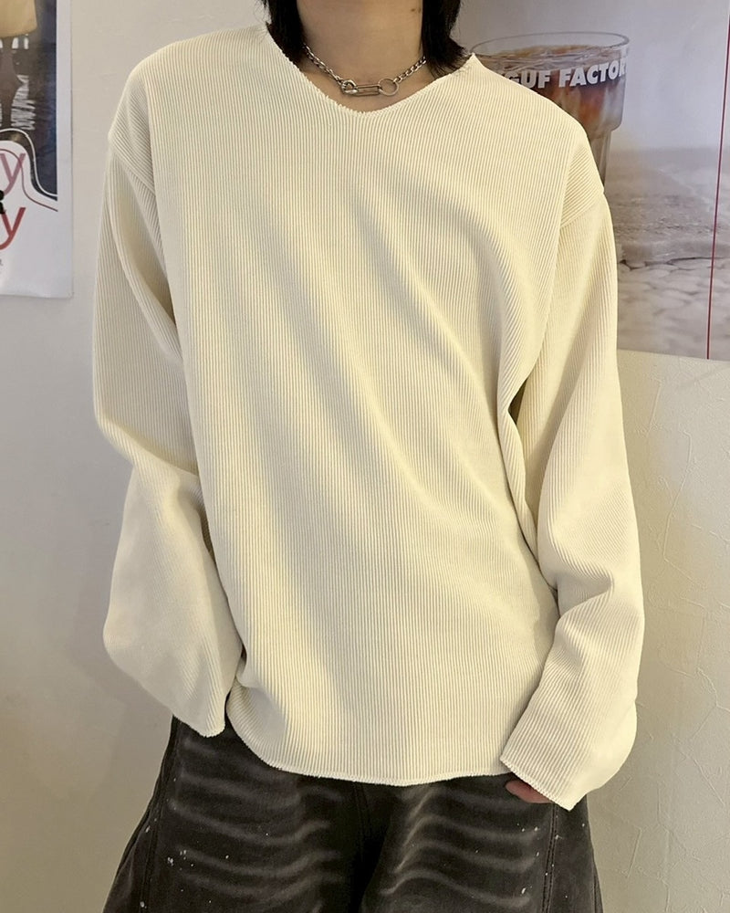 【LUV CODE】v neck rib knit (3color)