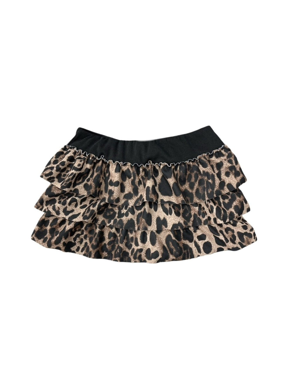 受注制【Never mind the XU】leopard frill mini skirt (2color)