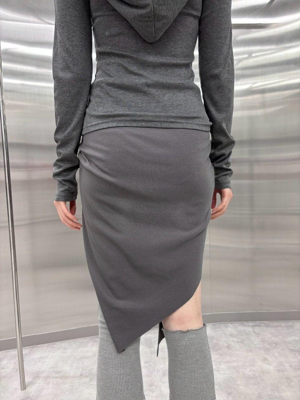 受注制【nmtc +】slit gather long skirt (2color)