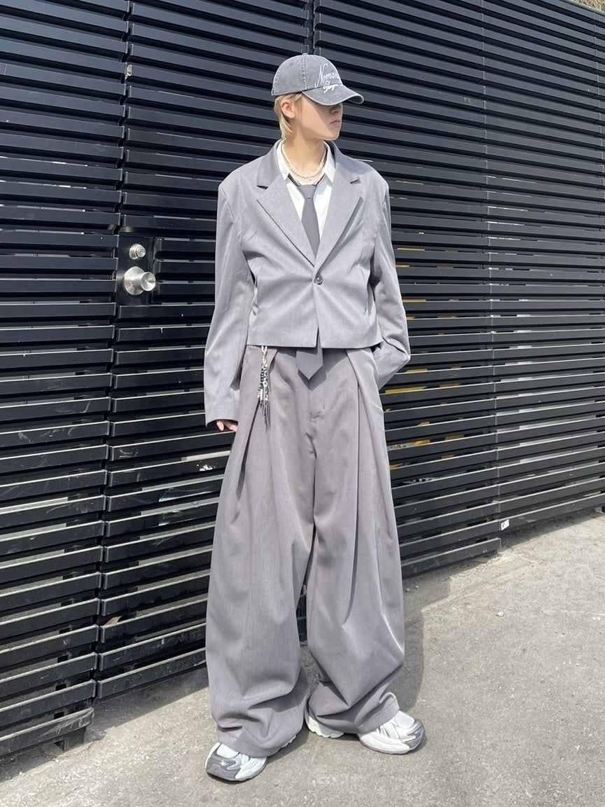 受注制【nmtc +】pin tuck wide slacks (2color)