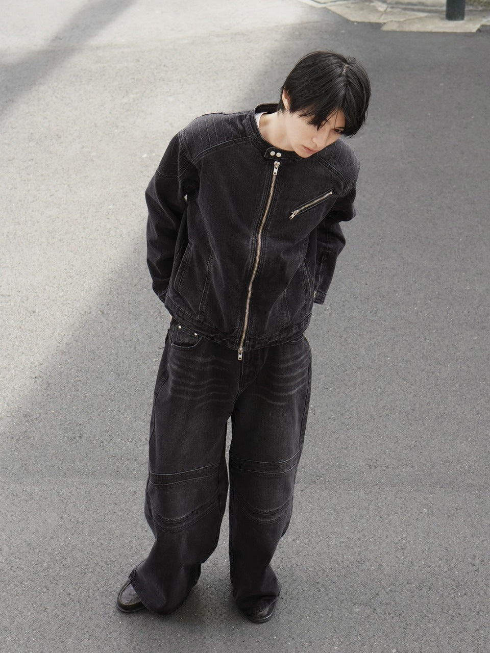 東京店WEB限定受注制【Chikashitsu +】biker denim pants
