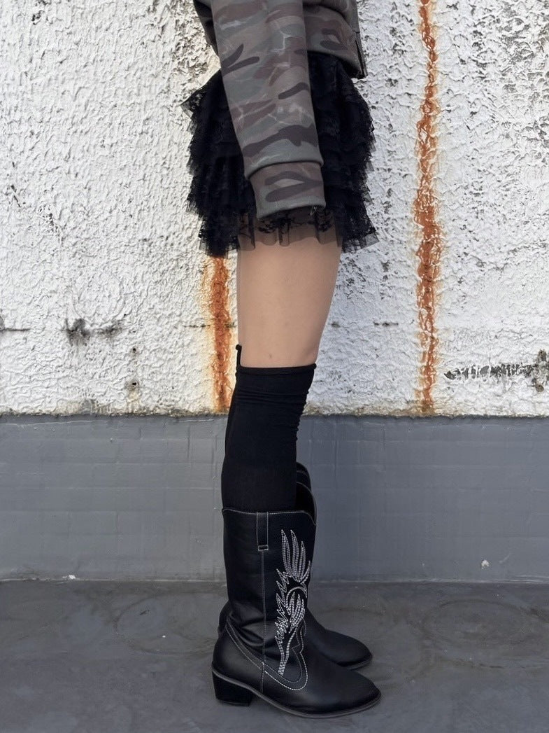 受注制【Never mind the XU】cancan lace mini skirt (2color)